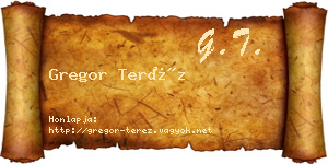Gregor Teréz névjegykártya