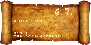 Gregor Teréz névjegykártya